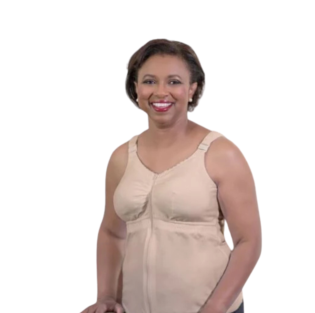 Zip-Front Post-Surgical Camisole with Drain Management