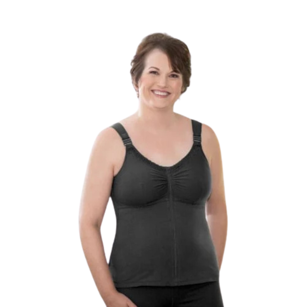 Zip-Front Post-Surgical Camisole with Drain Management