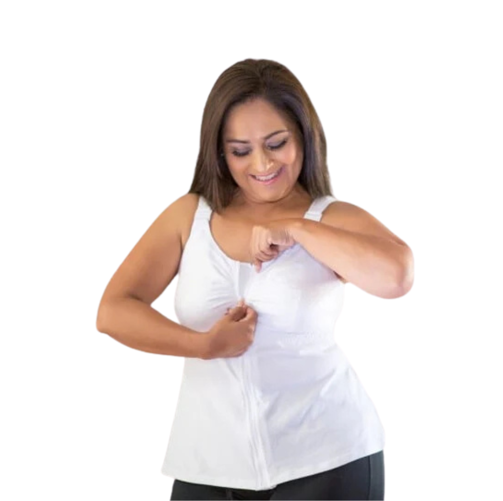 Zip-Front Post-Surgical Camisole with Drain Management