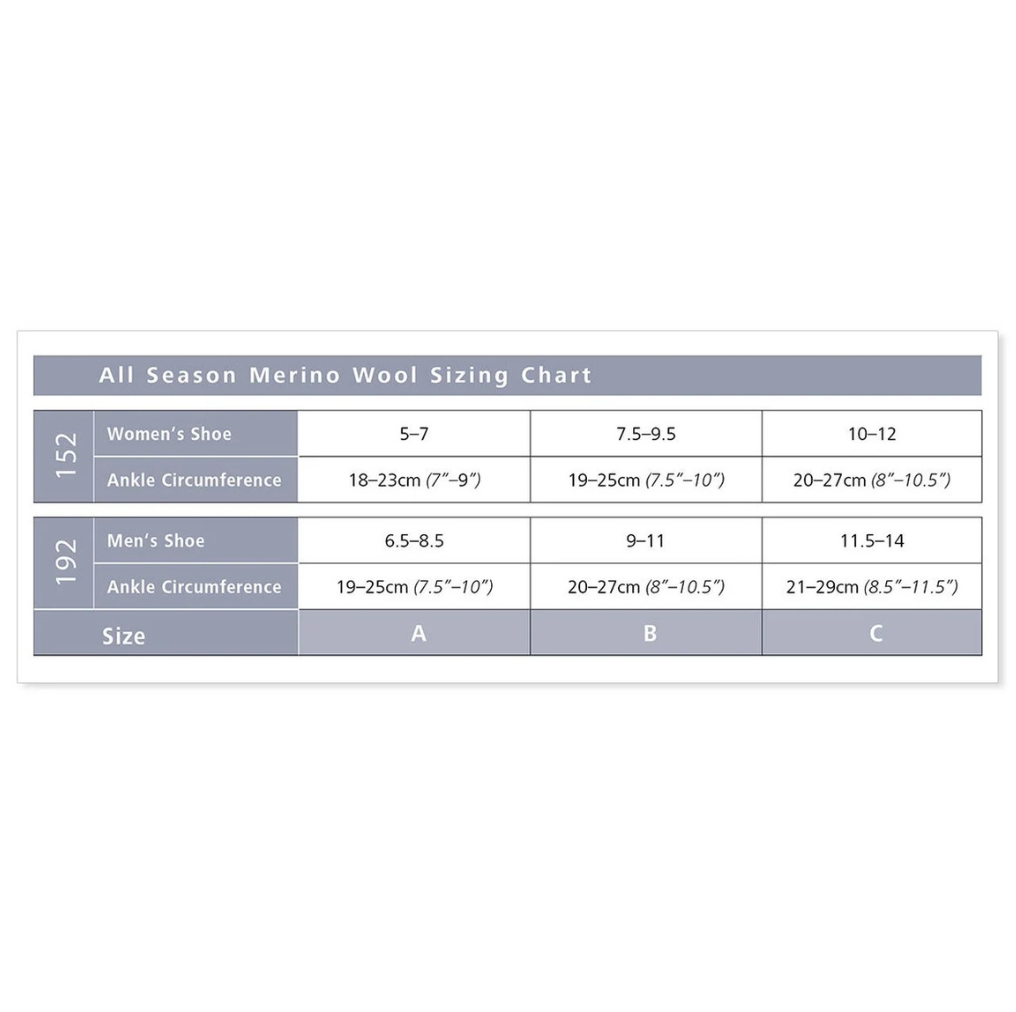 All-Season Merino Wool, Men & Women, 15-20mmHg