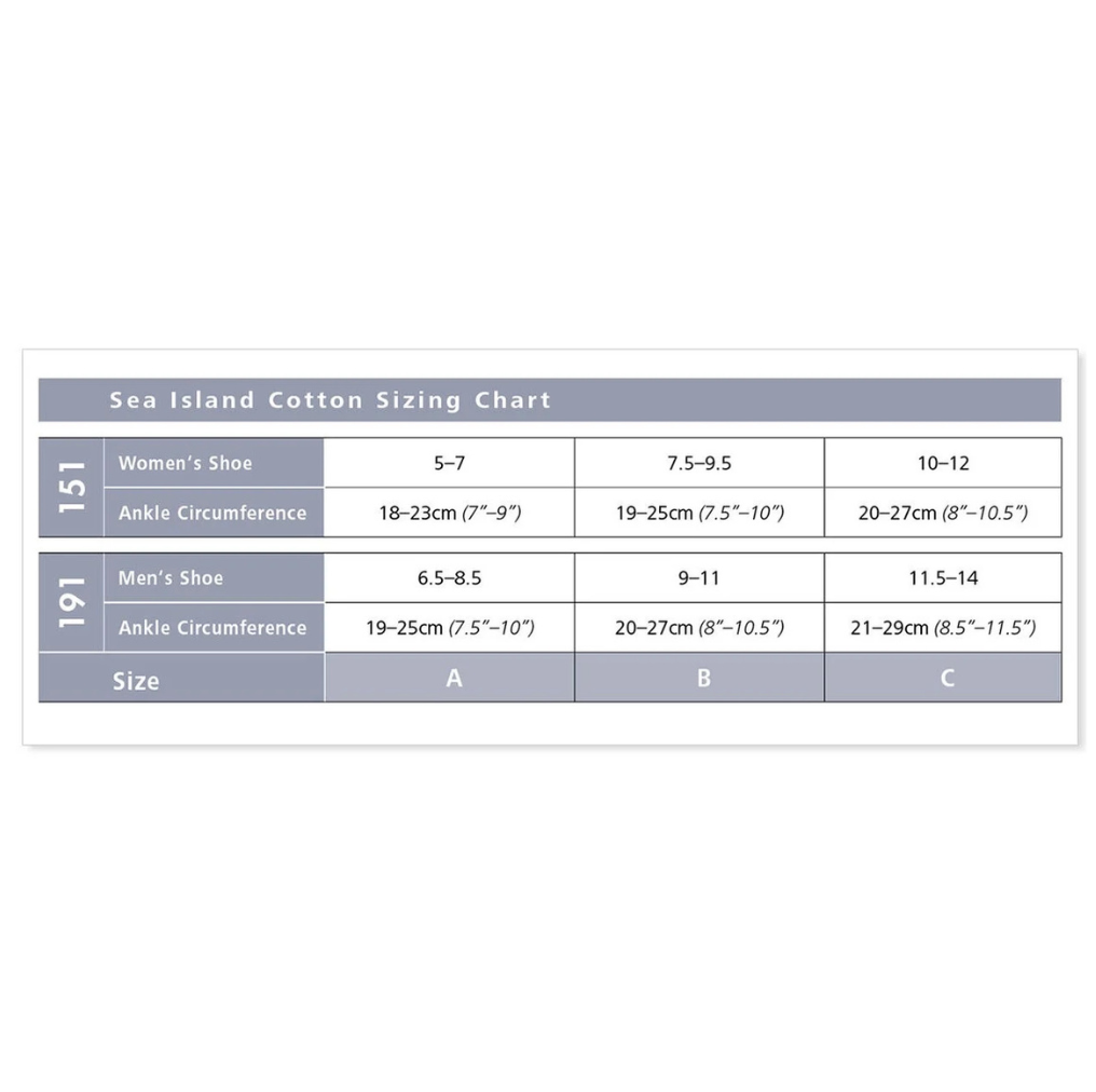 Sea Island Cotton, Men & Women, 15-20mmHg